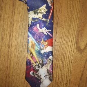 Mens Tie Laser Cats Galaxy Novelty Light Saber Astronomy American Traditions